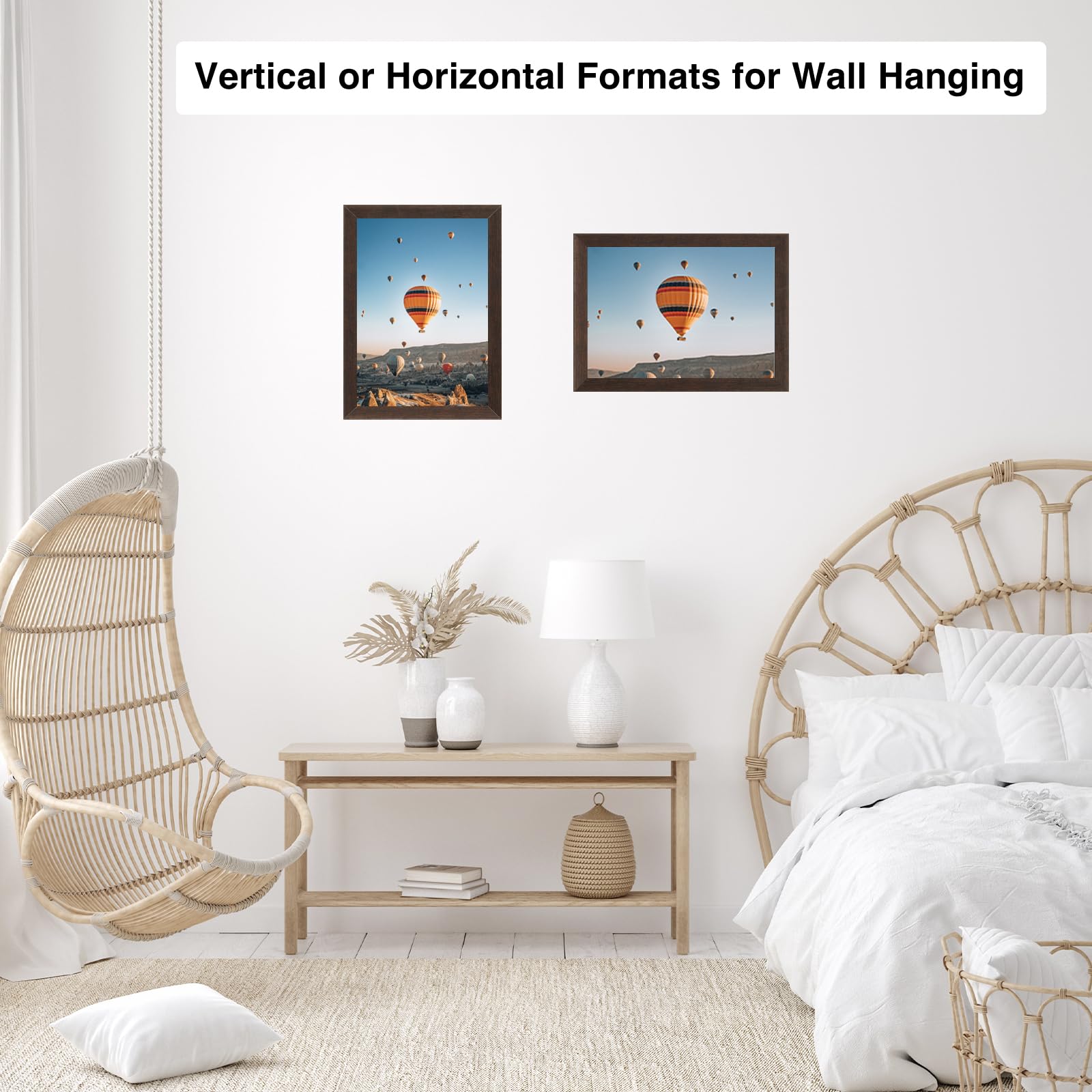 JCJMY 8x11 Picture Frame Dark Brown for Wall Hanging or Tabletop, Wall Mounting Horizontally or Vertically, 8 x 11 Wall Gallery